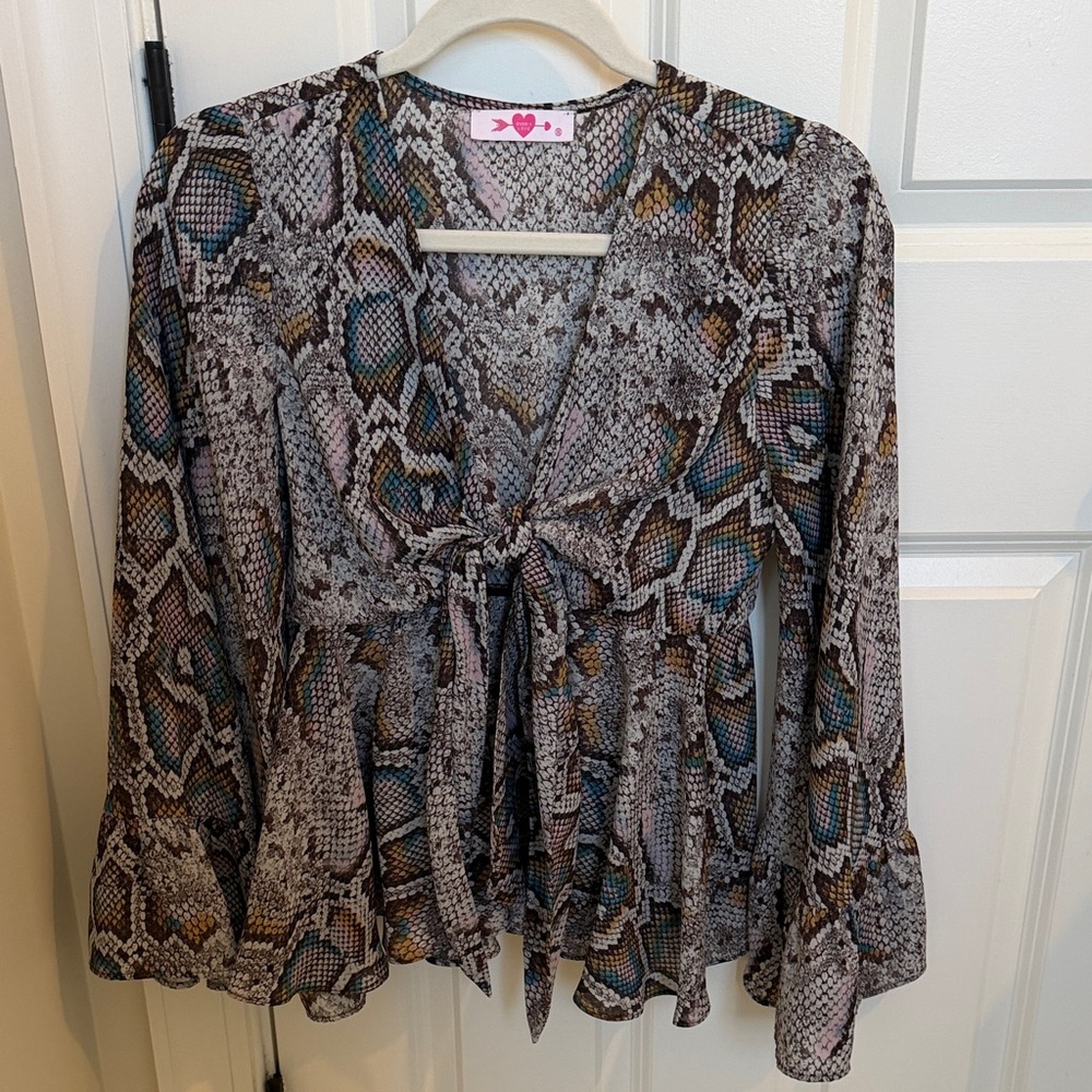 Buddy Love Multicolor Snake Print Blouse